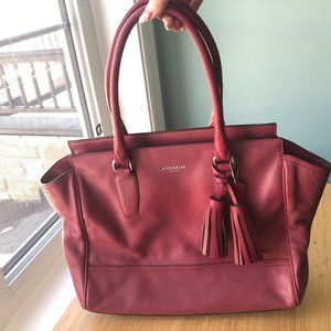 Red Coach Leather Bag
